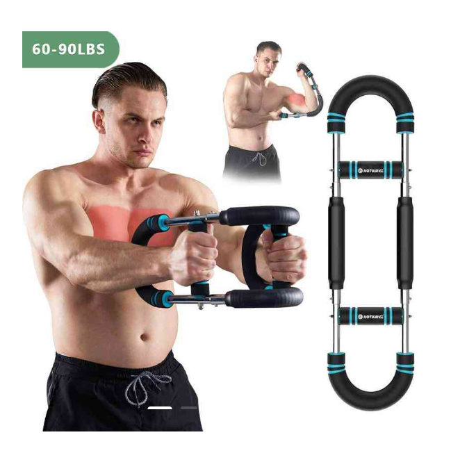 STRNX Adjustable Twister Arm Exerciser Bar (45–90LB) – Detachable Portable Strength Trainer