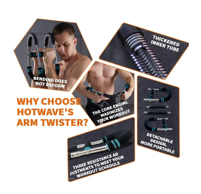 STRNX Adjustable Twister Arm Exerciser Bar (45–90LB) – Detachable Portable Strength Trainer