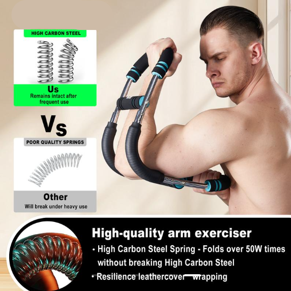 STRNX Adjustable Twister Arm Exerciser Bar (45–90LB) – Detachable Portable Strength Trainer